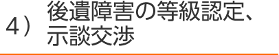 ４）後遺障害の等級認定、示談交渉